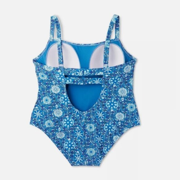 NWT RHODE x Target Zinnia Blue Floral Print One-Piece Swimsuit Size 1X - Picture 2 of 4